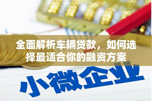 富锦全面解析车辆贷款，如何选择最适合你的融资方案
