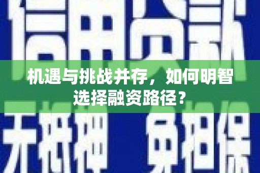 富锦机遇与挑战并存，如何明智选择融资路径？